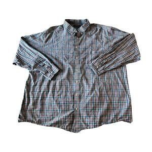 Roundtree & Yorke Blue/Red Checkered Button-Down Mens Size 3XT